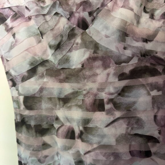 BCBG Ruffled Print Silk Gown - strapless formal gown - Picture 6 of 13